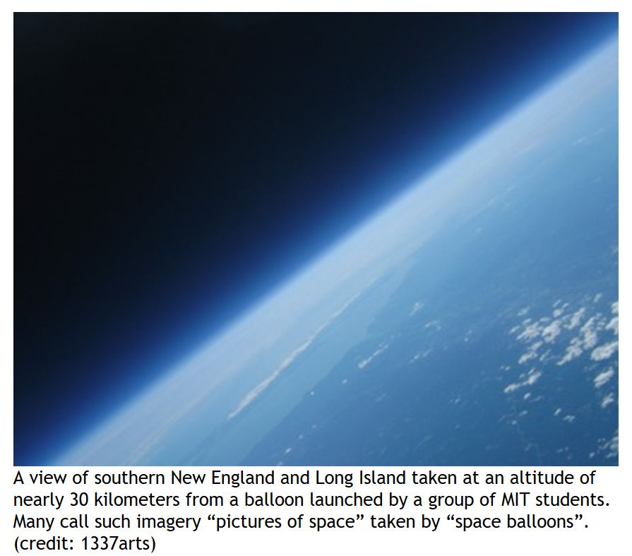 30km altitude photo from a balloon over New England.